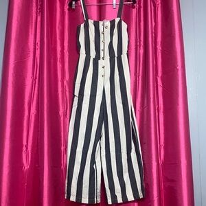 Cream and Gray Women’s Pull-on Jumpsuit